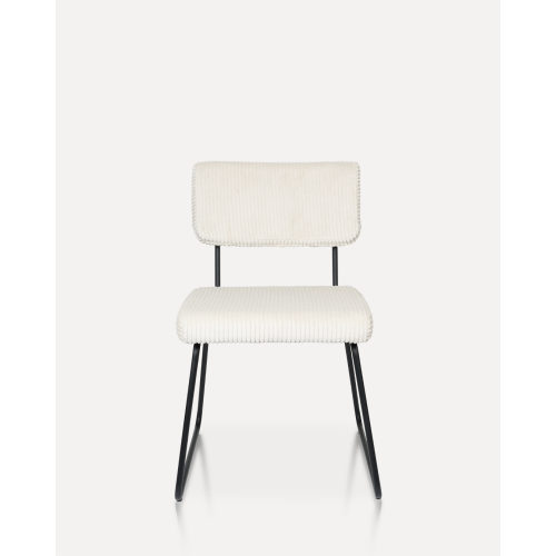 Lot de 2 chaises Design MATYS en Velours côtelé Beige