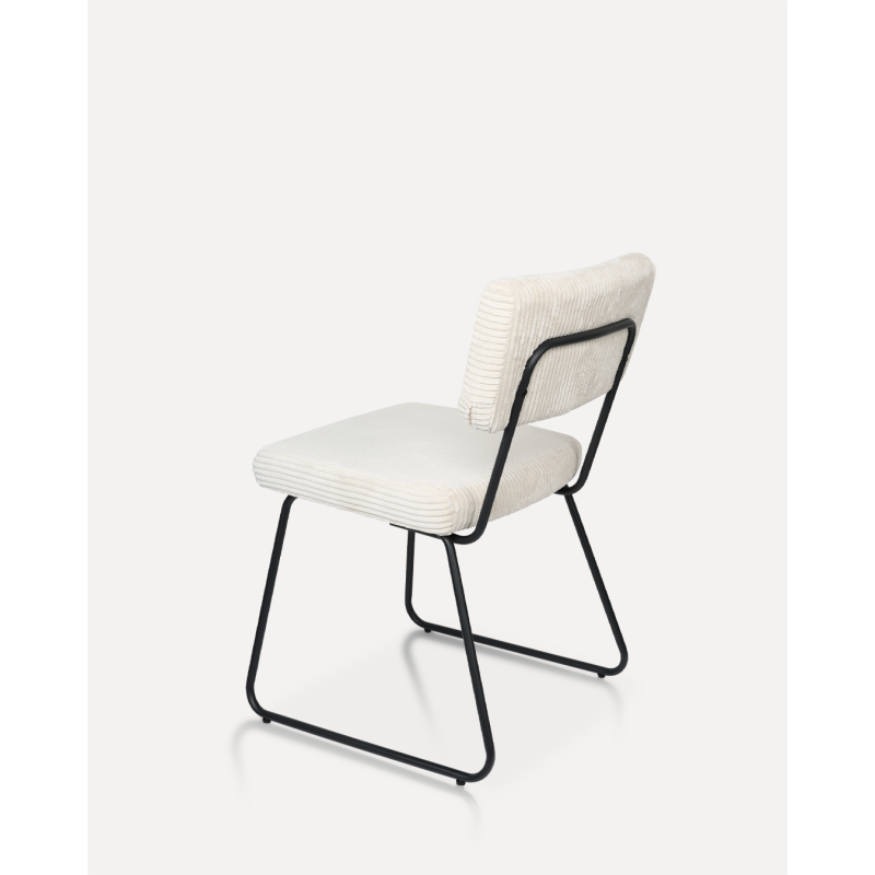 Lot de 2 chaises Design MATYS en Velours côtelé Beige