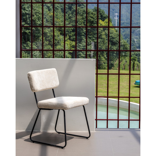 Lot de 2 chaises Design MATYS en Velours côtelé Beige