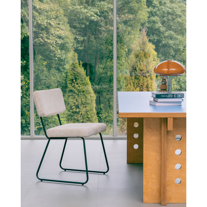 Lot de 2 chaises Design MATYS en Velours côtelé Beige