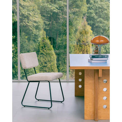 Lot de 2 chaises Design MATYS en Velours côtelé Beige