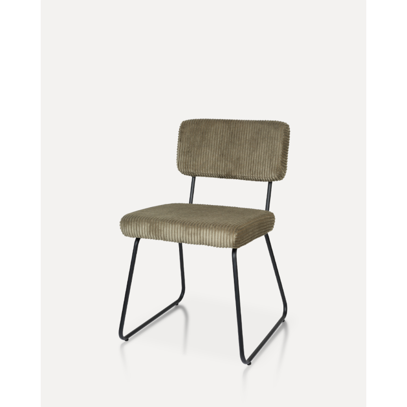 Lot de 2 chaises Design MATYS en Velours côtelé vert
