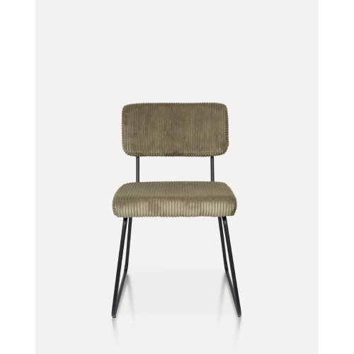 Lot de 2 chaises Design MATYS en Velours côtelé vert