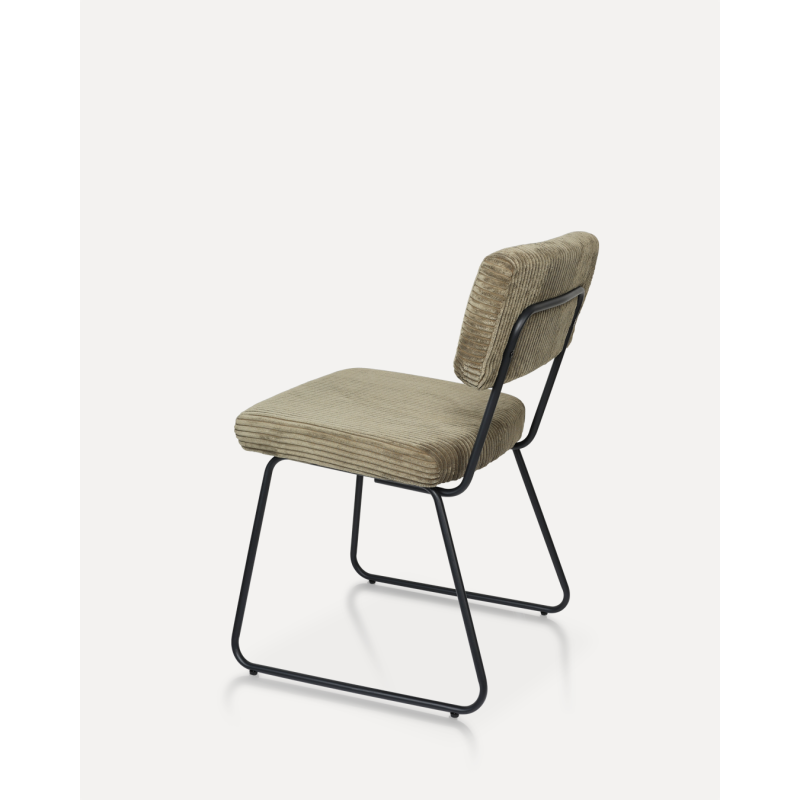 Lot de 2 chaises Design MATYS en Velours côtelé vert