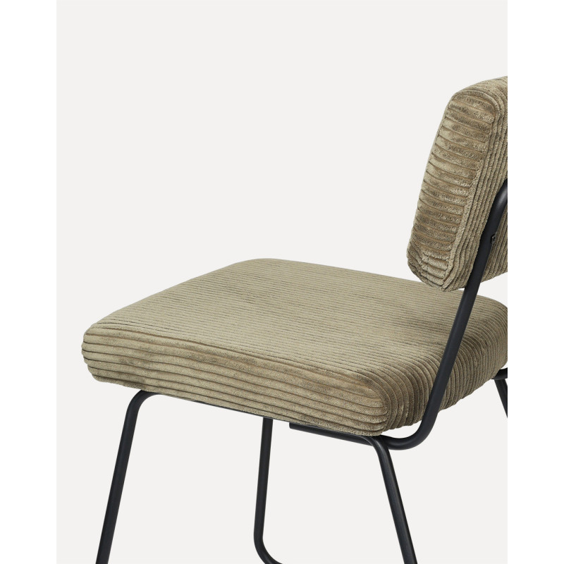 Lot de 2 chaises Design MATYS en Velours côtelé vert