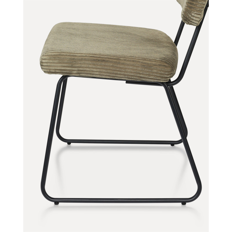 Lot de 2 chaises Design MATYS en Velours côtelé vert