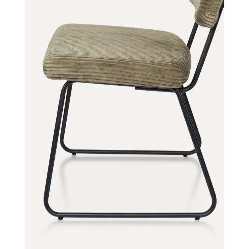 Lot de 2 chaises Design MATYS en Velours côtelé vert