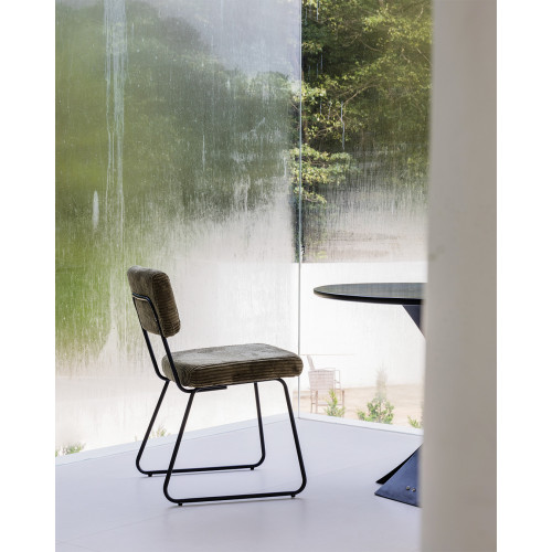 Lot de 2 chaises Design MATYS en Velours côtelé vert