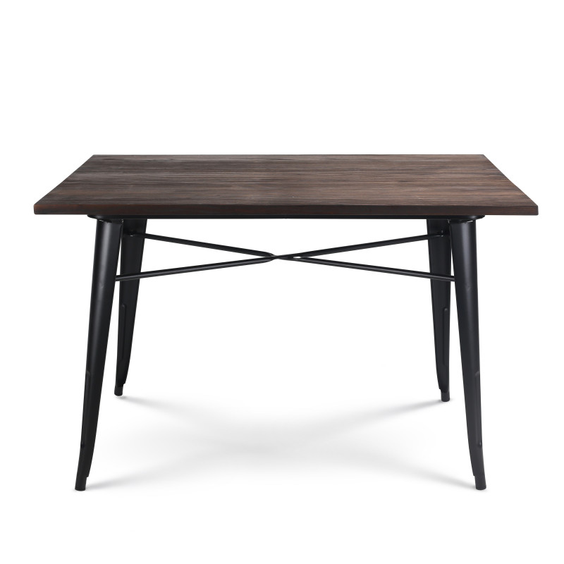 Kosmi - Ensemble Table et Chaises Style Industriel - 120x80 cm