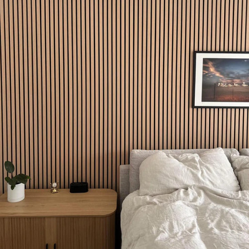 Panneaux bois décoration murale Chêne Blanc | Habillage mural – Kosmi Meubles et déco