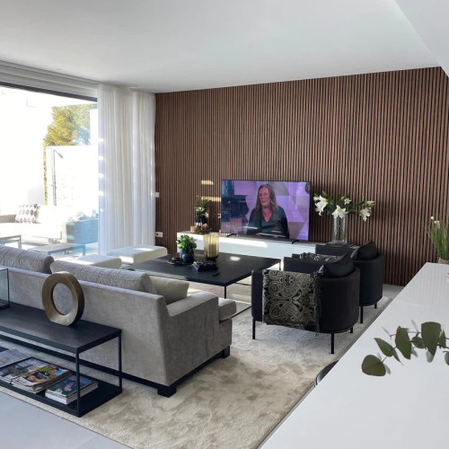 Panneaux bois décoration murale Noyer | Habillage mural – Kosmi Meubles et déco