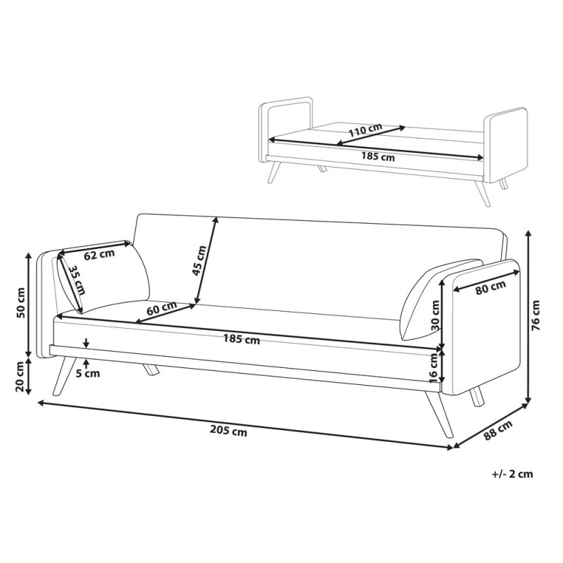 Canapé Convertible Kosmi clic-clac – Gain de Place Hina gris