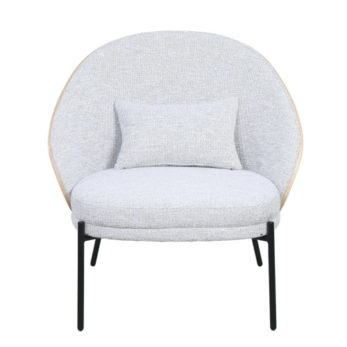 Fauteuil de Salon Design Scandinave Cocoon – Bois Clair & Tissu Beige