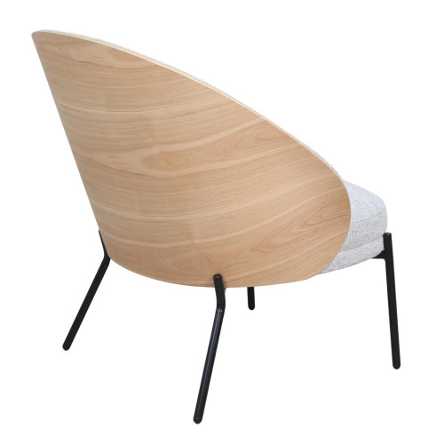 Fauteuil de Salon Design Scandinave Cocoon – Bois Clair & Tissu Beige