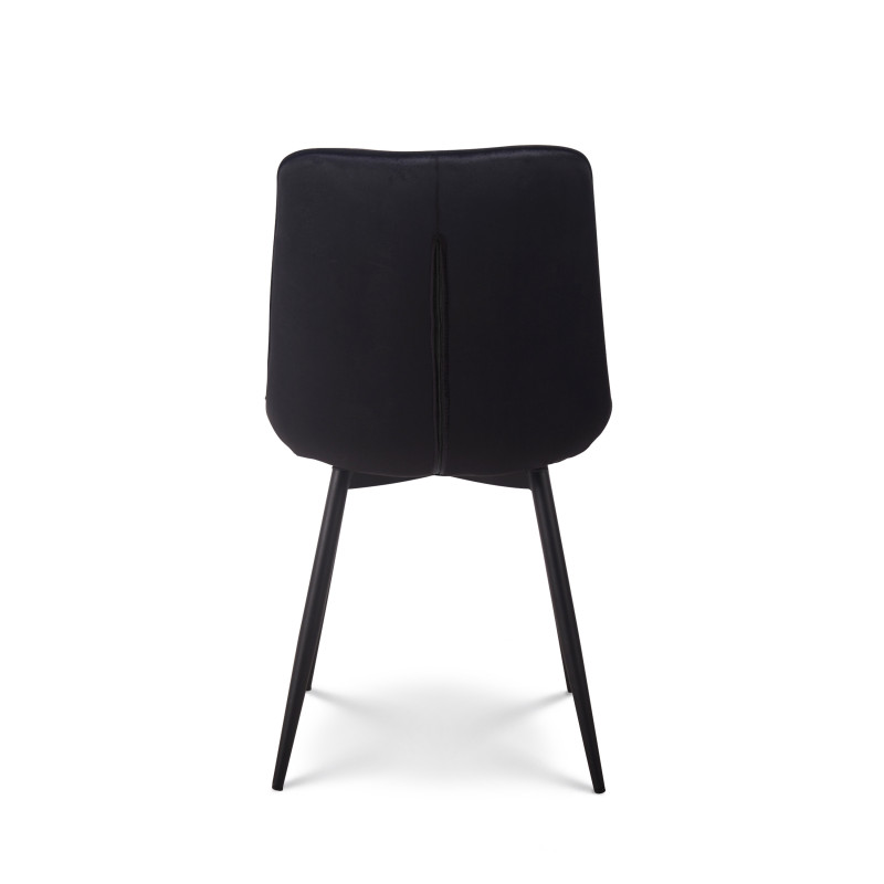 Kosmi - Chaise de salle à manger en velours noir – Assise rembourrée