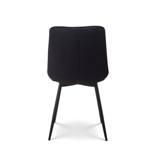 Kosmi - Chaise de salle à manger en velours noir – Assise rembourrée