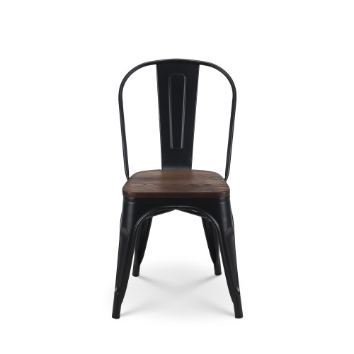 Kosmi - Ensemble Table et Chaises Style Industriel - 80x80 cm