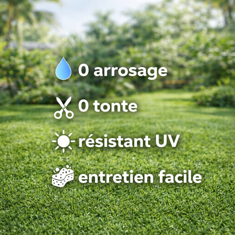 Gazon Pelouse Synthétique Artificielle 46mm - Rendu Naturel, Résistant UV, en Rouleau