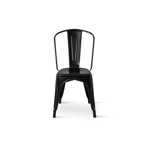 Chaise en métal noir style industriel - Aspect brillant
