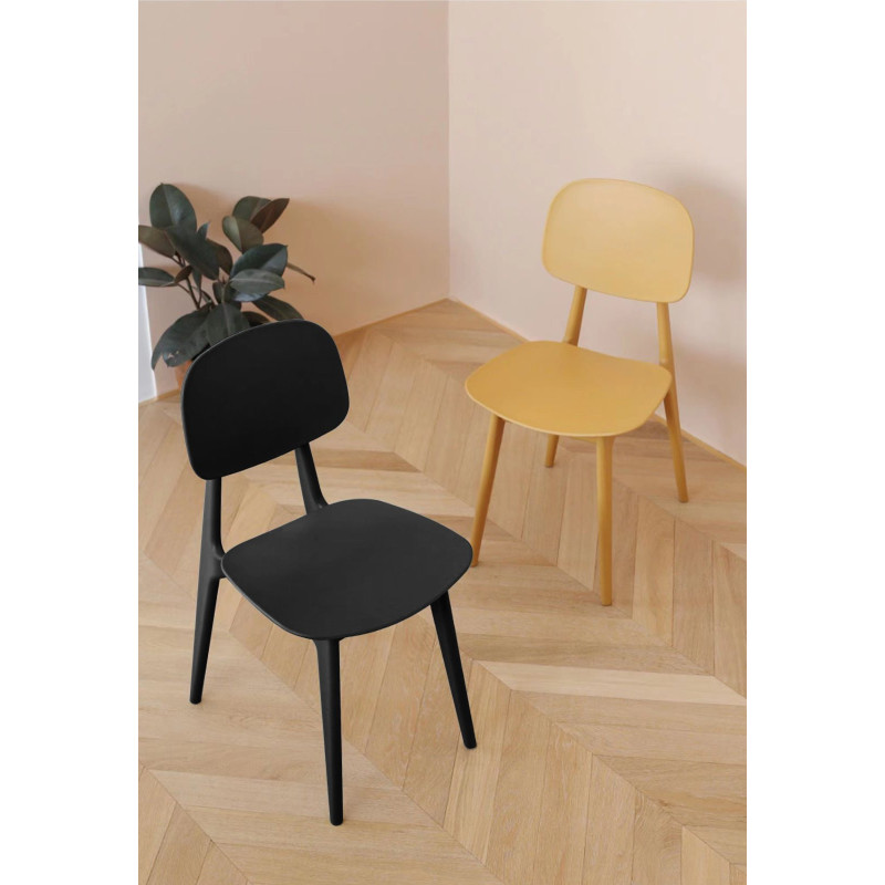 Chaise style contemporain noire SMOOTH moderne et confortable