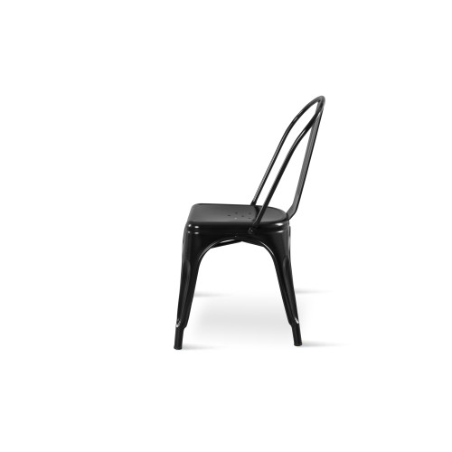 Chaise en métal noir style industriel - Aspect brillant