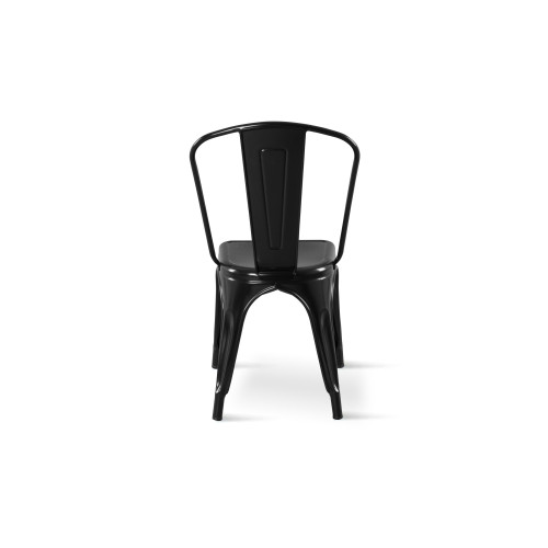 Chaise en métal noir style industriel - Aspect brillant