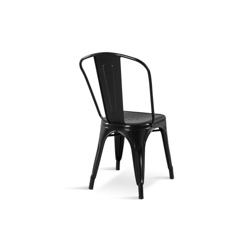 Chaise en métal noir style industriel - Aspect brillant