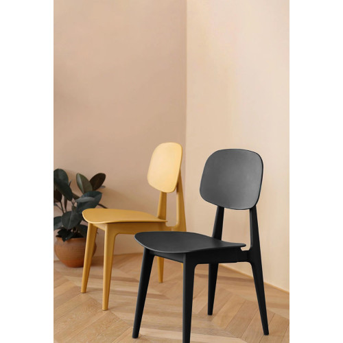 Chaise style contemporain SMOOTH jaune moderne et confortable