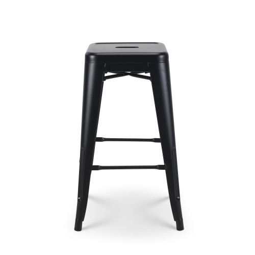 Tabouret de bar style industriel noir mat - Hauteur 66 cm