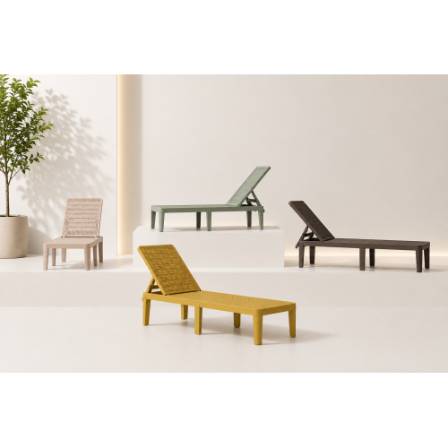 Transat de jardin vert foncé réglable 4 positions | KOSMI