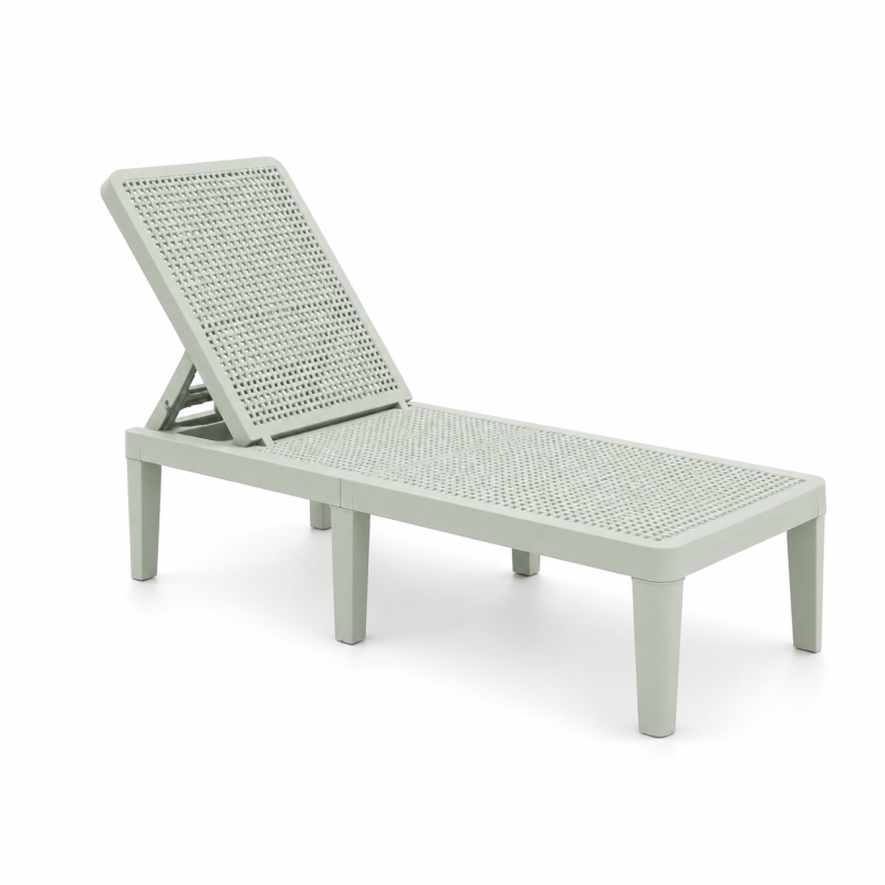 Transat de jardin vert clair réglable 4 positions | KOSMI