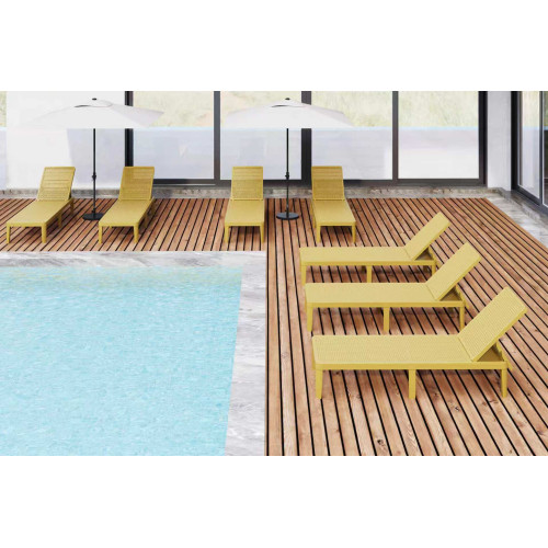 Transat de jardin jaune réglable 4 positions | KOSMI