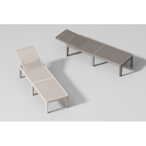 Transat de jardin beige réglable 4 positions | KOSMI 2