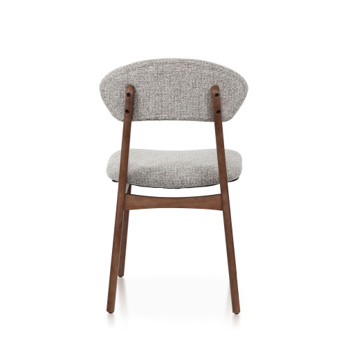 LINA - Lot de 2 chaises bois aspect noyer et tissu chiné | KOSMI