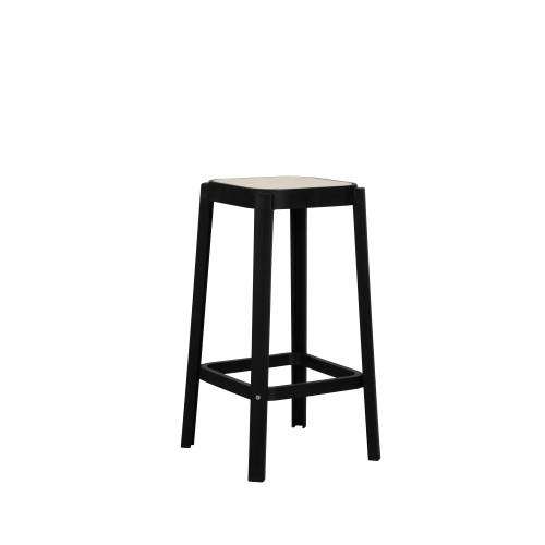 Tabouret Oasis en Résine noir – Empilable, Léger, Cuisine, Îlot et Comptoir