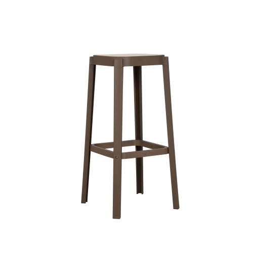 Tabouret Oasis en Résine café hauteur 75cm – Empilable, Léger, Cuisine, Îlot et Comptoir