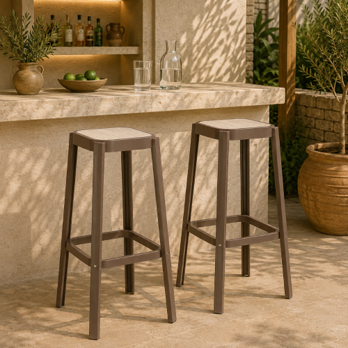 Tabouret Oasis en Résine – Empilable, Léger, Cuisine, Îlot et Comptoir