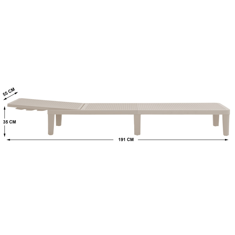 Transat de jardin beige réglable 4 positions | KOSMI