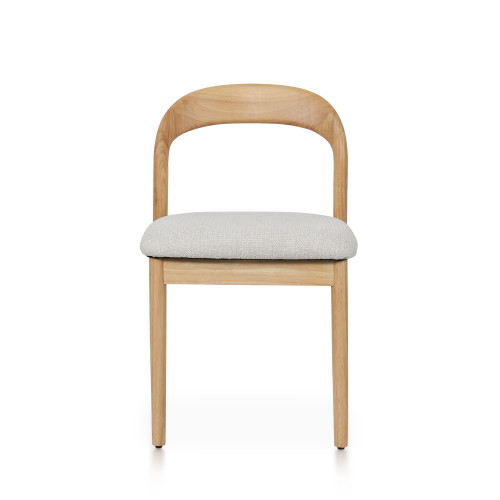 Lot de 2 chaises Elena en Bois d'hévéa et Tissu chiné rembourré| KOSMI