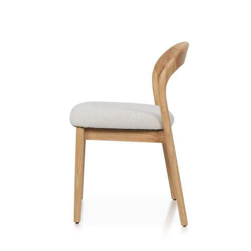 Lot de 2 chaises Elena en Bois d'hévéa et Tissu chiné rembourré| KOSMI