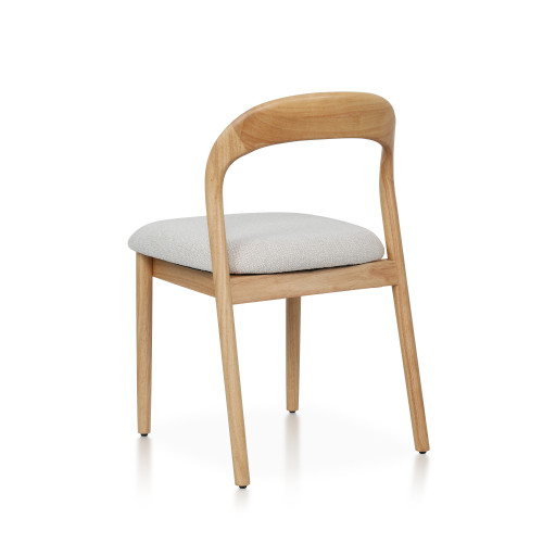 Lot de 2 chaises Elena en Bois d'hévéa et Tissu chiné rembourré| KOSMI