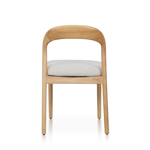 Lot de 2 chaises Elena en Bois d'hévéa et Tissu chiné rembourré| KOSMI