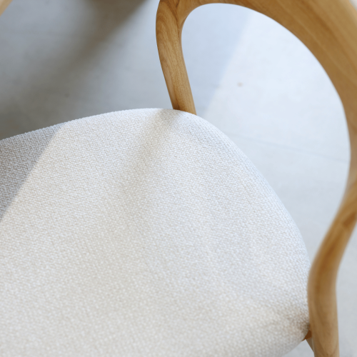 Lot de 2 chaises Elena en Bois d'hévéa et Tissu chiné rembourré| KOSMI