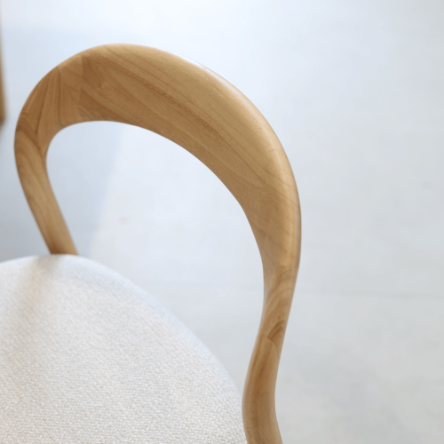 Lot de 2 chaises Elena en Bois d'hévéa et Tissu chiné rembourré| KOSMI