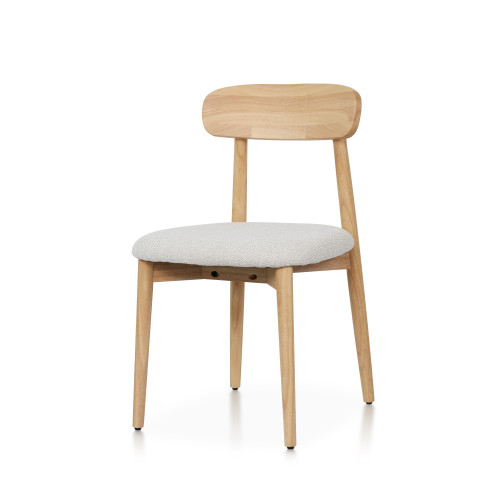KOSMI - Chaise TERRA en bois massif et tissu chiné | KOSMI