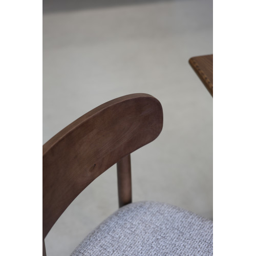 KOSMI - Chaise TERRA en bois aspect noyer et tissu chiné
