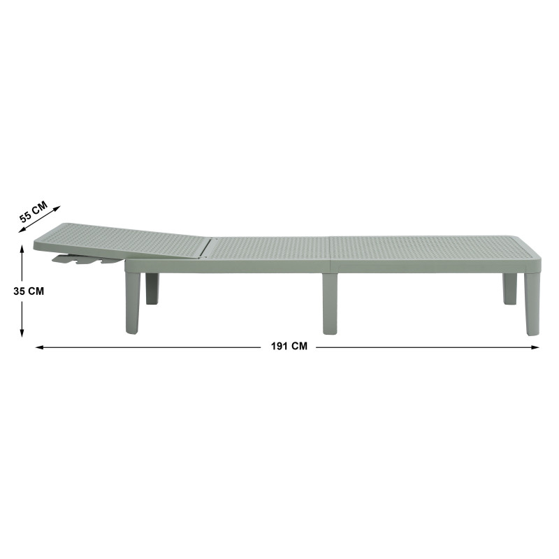 Transat de jardin vert foncé réglable 4 positions | KOSMI
