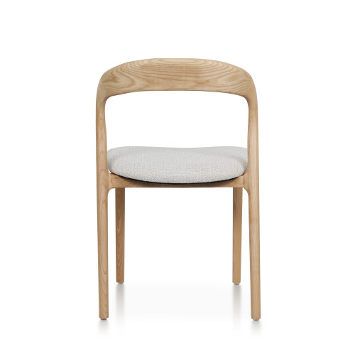 Chaise Julia en Bois de frêne Massif et Tissu chiné beige