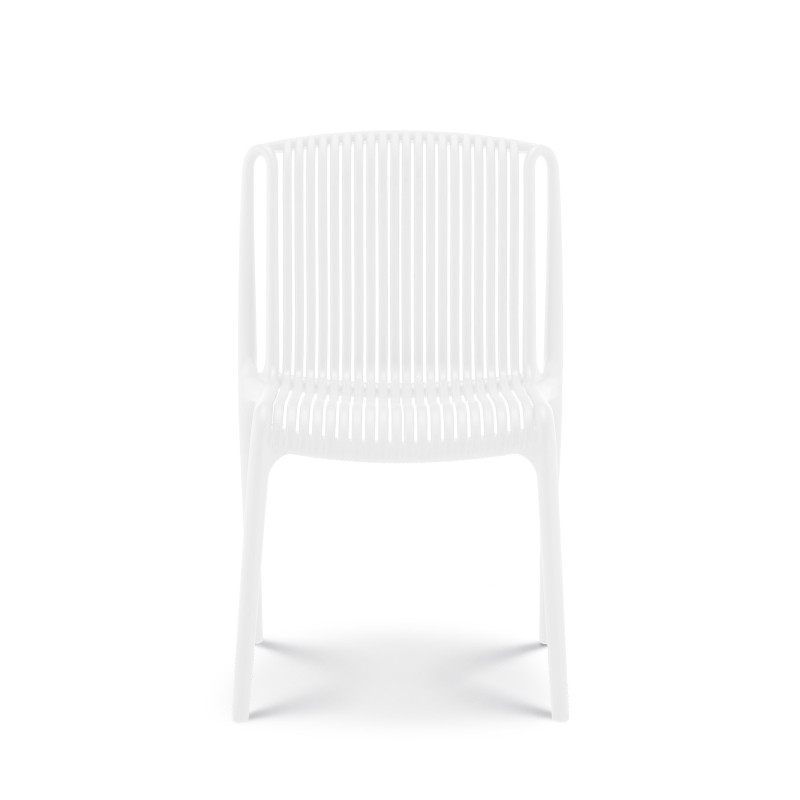 Chaise de Jardin ou Terrasse Blanche en Résine Polypropylène