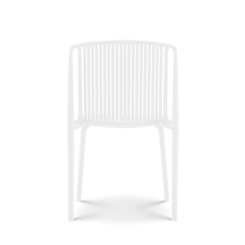 Chaise de Jardin ou Terrasse Blanche en Résine Polypropylène